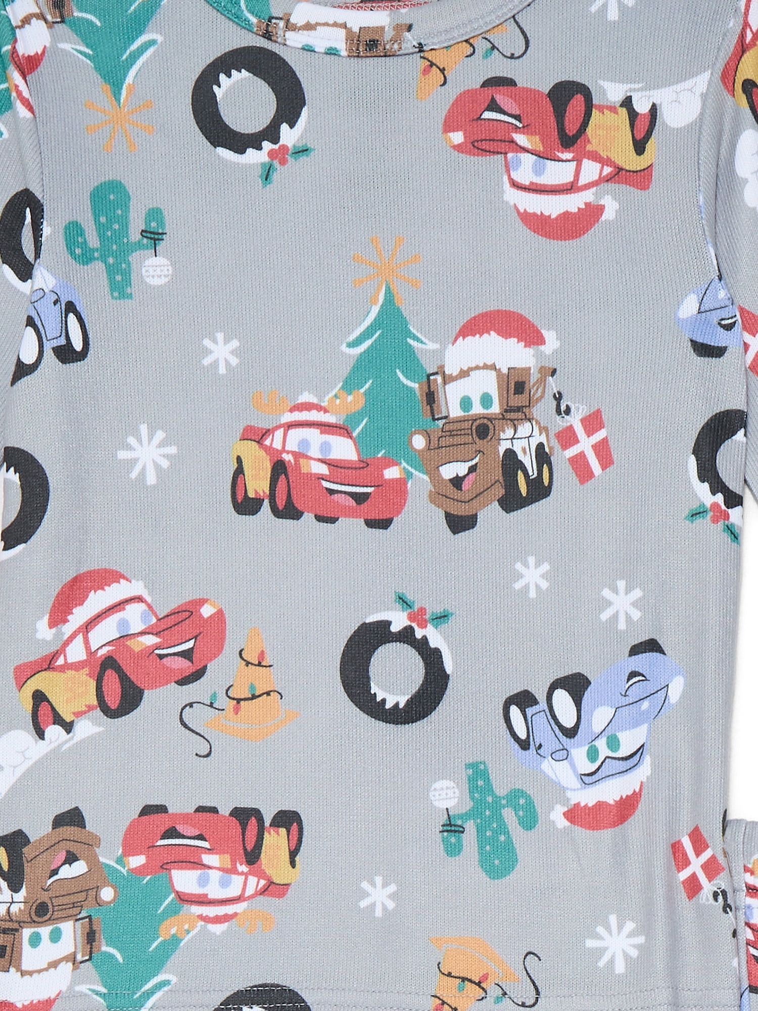 Pixar Cars Toddler Boys Christmas Snug Fit Top and Pants Pajama Set, 2-Piece, Sizes 12M-5T