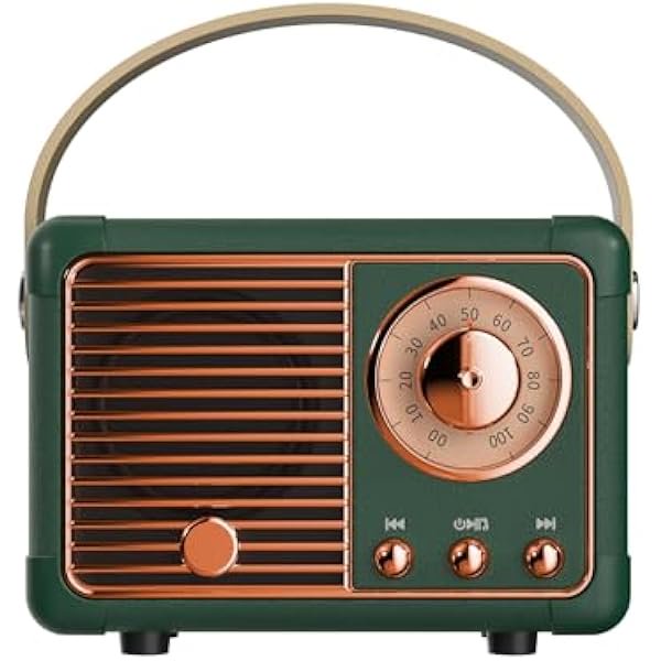 wonima44 Retro Bluetooth Speaker, Wireless Mini Portable Speakers Support USB/TF Card/AUX, Vintage Radio Bluetooth Speaker for Kitchen Desk Bedroom Office Outdoor, Retro Gifts for Women Men, Green