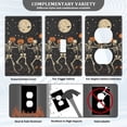 thumbnail image 3 of Yayeee Duplex Wall Plate 1-Gang 4.5"x2.7" Home Receptacle Light Switch Decorative Outlet Cover, Black Halloween Dancing Skeleton, 3 of 7