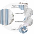 thumbnail image 6 of Blue Gray Stripes Waterproof Fabric Shower Curtain,Contemporary Minimalist Abstract Lines Waterproof Fabric Shower Curtain for Bathroom Curtains Bathtubs Shower Curtains with 12 Hooks Small 36x72in, 6 of 8