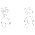 thumbnail image 2 of Kearding Pintura de lienzo de dibujo de una línea única blanca para decoración del hogar mujer cuerpo minimalista impresión A A 2Conjunto, 2 of 6