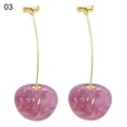 thumbnail image 2 of SPRING PARK 1 Pair Fashion Sweet Pink Cherry Simulation Fruit Earrings Cute Ear Drop Women Stud, 2 of 8