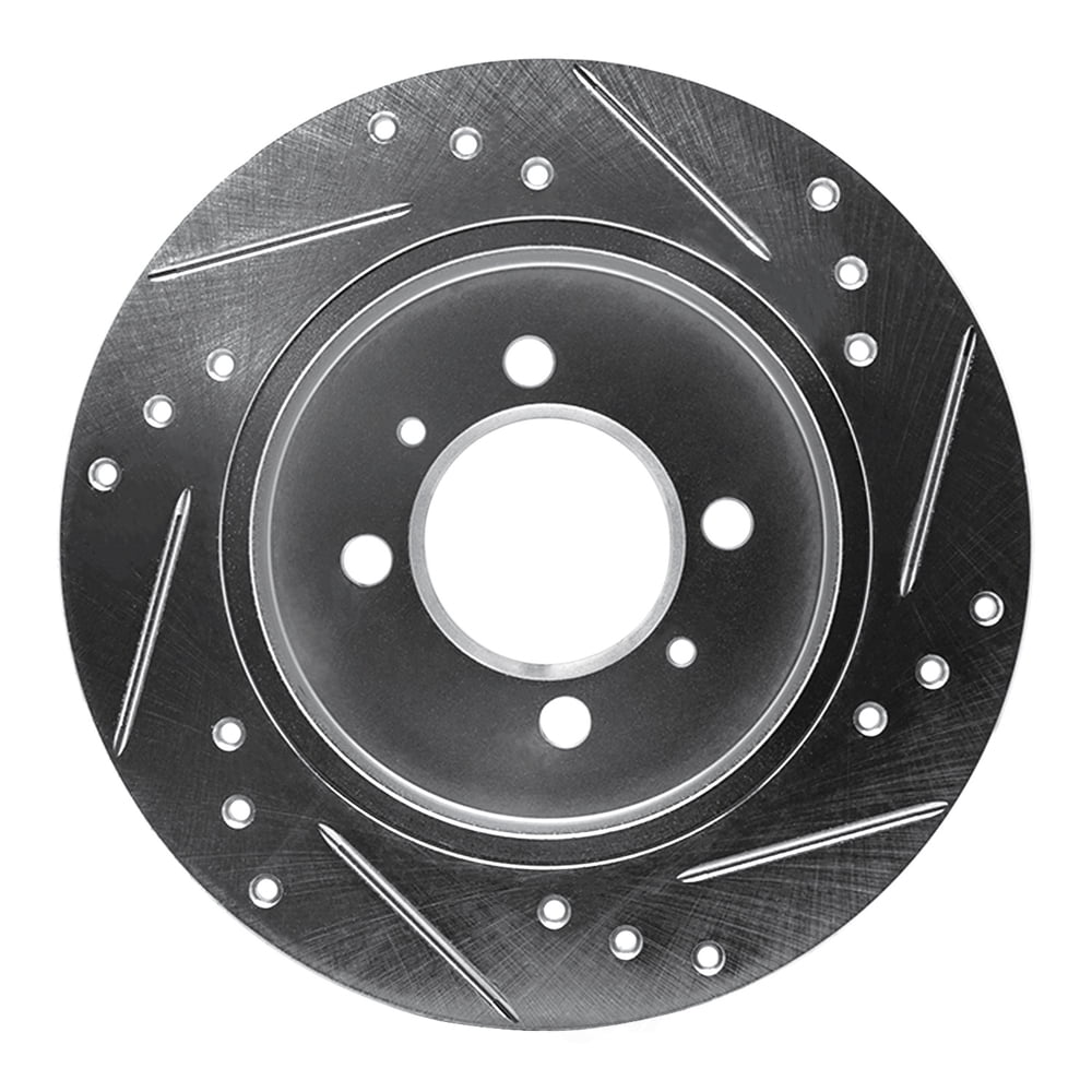 Dynamic Friction Company 631-67038L DFC Brake Rotor - Drilled And Slotted - Silver