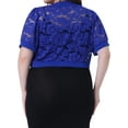 thumbnail image 4 of DARING DIVA Women's Plus Cropped Cardigans Floral Lace Bolero Shrugs 4X Royal Blue, 4 of 6