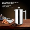 thumbnail image 7 of Secura French Press Coffee Maker, 304 Grade Stainless Steel Insulated Coffee Press with 2 Extra Screens, 34oz (1 Litre), Silver, 7 of 7
