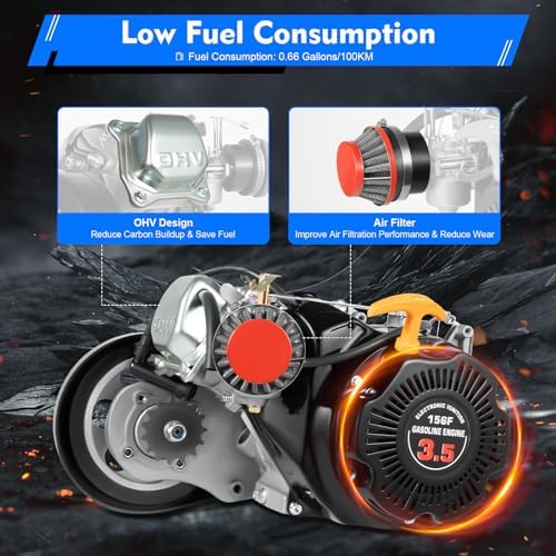 100Cc Bicycle Engine Kit Bike Motor Kit,4 Stroke Bike Gas Motorized Motor Bicycle Modified Engine,3Hp Single Cylinder Petrol Engine Cdi Air Cooling For Mountain Bikes,Road Bikes, Gravel Bikes