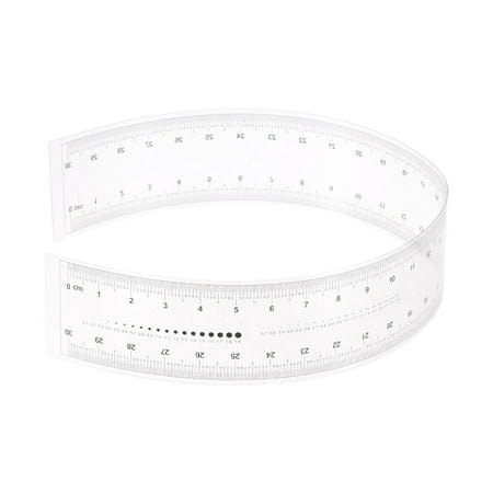 Flexible Ruler 12 Inch 0.5mm Scale PET Plastic Covered Thickened Film Straight Ruler