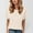 Beige, variant on A Fashionable And Casual Round Neck Solid Color Short Sleeved T Shirt For Ladies Womens Lightweight Long Sleeve Shirt Dark Tee Shirt Sleeve Shirt