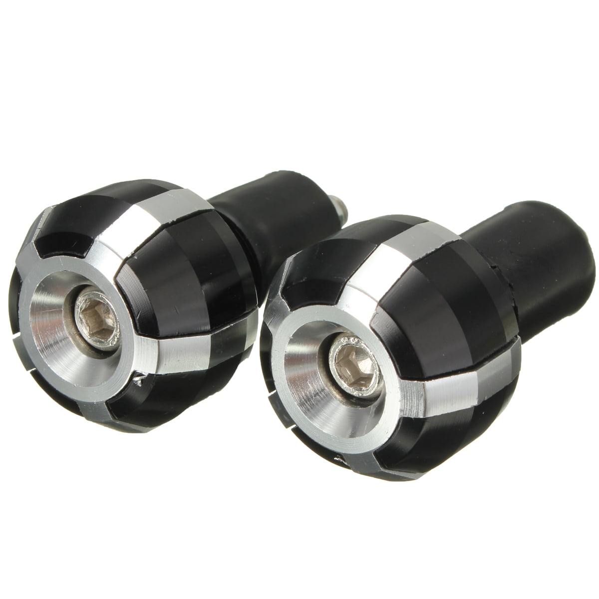 Pair Aluminum Motorcycle Handlebar Hand Grip Bar Cap End Plug Anti