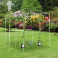 thumbnail image 2 of Extra Tall Grape Vine Trellis, Garden Arch Trellis for Climbing Plants Outdoor, Metal Walkway Arbor Pergola, Plant Support Rack Trellises for Vegetable Fruit Cucumber Pea Bean 122.05*78.74* 90.55 in, 2 of 13