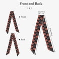 thumbnail image 2 of Tinted Cloth Long Strip Silk Scarf 46.9in×3.1in Soft, Silky, Shiny, Dustproof And Sunscreen For Daily Out Date Travel Photos Argyle Plaid Darksalmon_4, 2 of 6