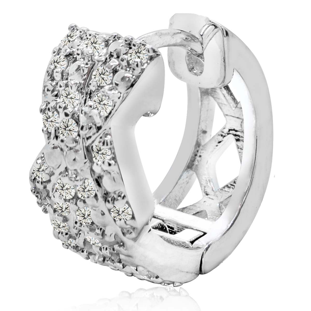 SuperJeweler 1/2 Carat Diamond Huggie Hoop Earrings, 1/2 Inch For Women