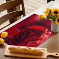 thumbnail image 3 of Placemats Set of 6, Red Rose Place Mats Nature Water Drops Tablemats Washable Placemat Table Decoration for Kitchen Table Dinner Party Home Decor Indoor Outdoor 13x19 Inch, 3 of 9