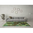 thumbnail image 3 of Ahgly Company Machine Washable Indoor Rectangle Abstract Turquoise Blue Modern Area Rugs, 6' x 9', 3 of 4