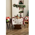 thumbnail image 4 of Fennco Styles Christmas Tree & Deer Holiday Tablecloth 56" X 56" – Burgundy Festive Dining Table Cover for Christmas Parties & Winter Gatherings, 4 of 7