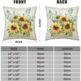thumbnail image 5 of Sunflower Pillow Covers Spring Summer Floral Throw Pillow Covers Set of 2 Sunflowers with Eucalyptus Leaves Farmhouse Pillow Case 18x18 for Sofa Car Patio, Linen, 5 of 6