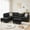 Black|Left Chaise, variant on Aukfa 98" L Shaped Sectional Couch with Cup Holder, Storage Ottoman, Tufted Back, Left Chaise Modular Sofa for Living Room, Linen, Black