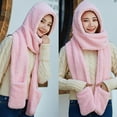 thumbnail image 2 of Scarf for Women Winter Clothing for Women Cute Thick Hat Ear Protectors Warm Plush Hat Scarf Gloves Set, 2 of 5