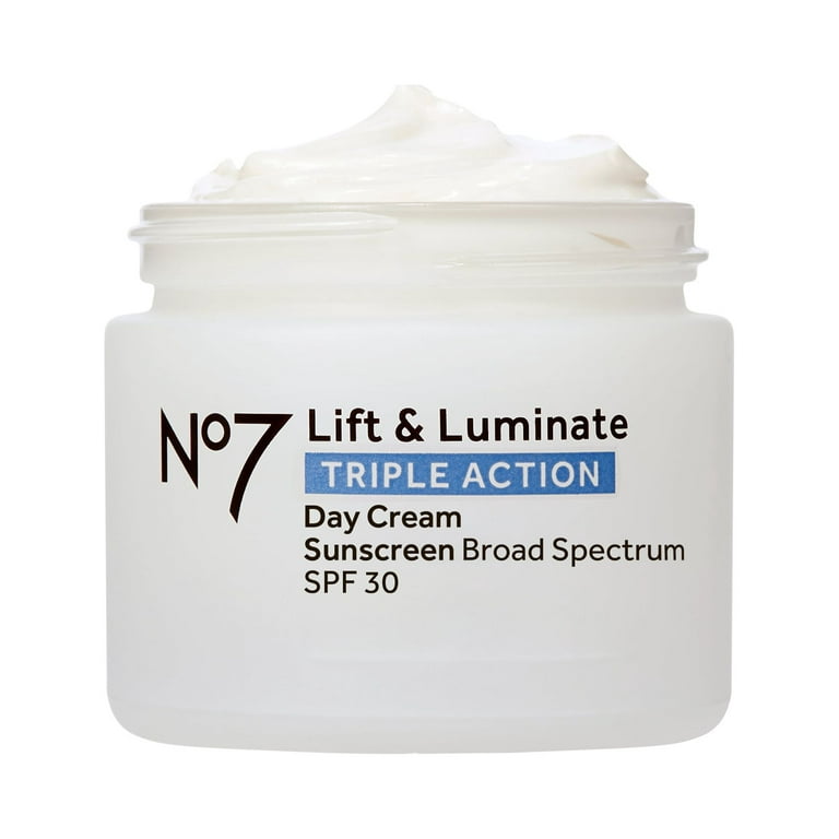 No7 Lift & Luminate Triple Action Day Cream with Collagen Peptides and  Vitamin C, SPF 30, 1.69 fl oz 