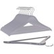 thumbnail image 1 of Juego de 10 perchas de calidad para ropa, madera curvada, gris, 1 of 9