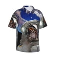 thumbnail image 2 of Bixox Men's Hawaiian Shirts Men's Astronaut in Outer Space Print Short-Sleeve Shirt-X-Large, 2 of 8