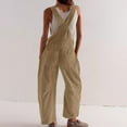 thumbnail image 4 of Valentines Day SEMPAI Corduroy Overalls For Women Barrel Wide Leg Bib Corduroy Pants Women Adjustable Romper Jumpsuit With Pockets Clearance, 4 of 7