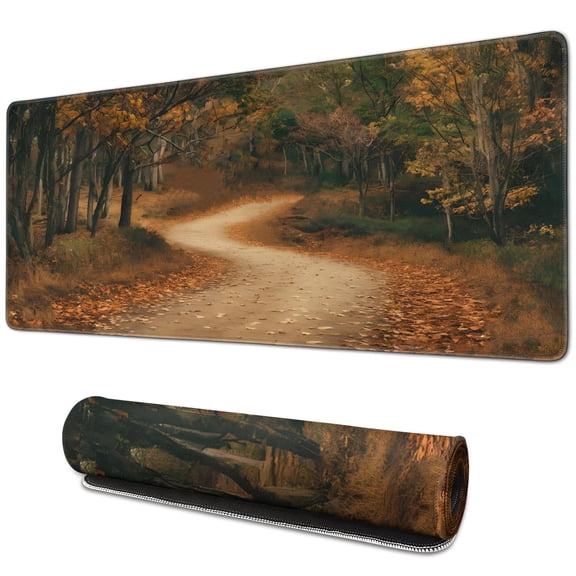 Thanksgiving Day Large Gaming Mouse Pad Extended Fall Pumpkin Sunflower Mousepad Gaming with Stitched Edges, Washable, Non Slip Water Resist Keyboard Pad for Gamer, Office & Home, 31.5 X 11.8 in