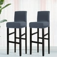 thumbnail image 1 of PiccoCasa Stretch Spandex Bar Stool Cover for Short Back Chair Slategray 2, 1 of 8
