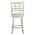 thumbnail image 3 of Weston Home Shapel Window Back 24"H Swivel Counter Height Stool, Antique White Finish, Beige Linen, 3 of 7