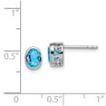 thumbnail image 2 of White Sterling Silver Earring Stud Women'S Sky Blue Topaz 8 mm 5, 2 of 2