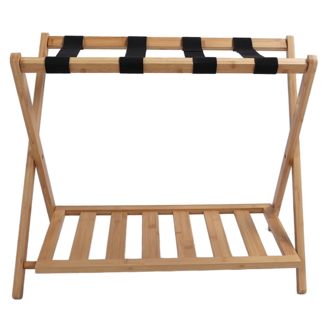 Folding Luggage Rack, Durable Double Layer Anti Slip Folding Luggage Stand for Home