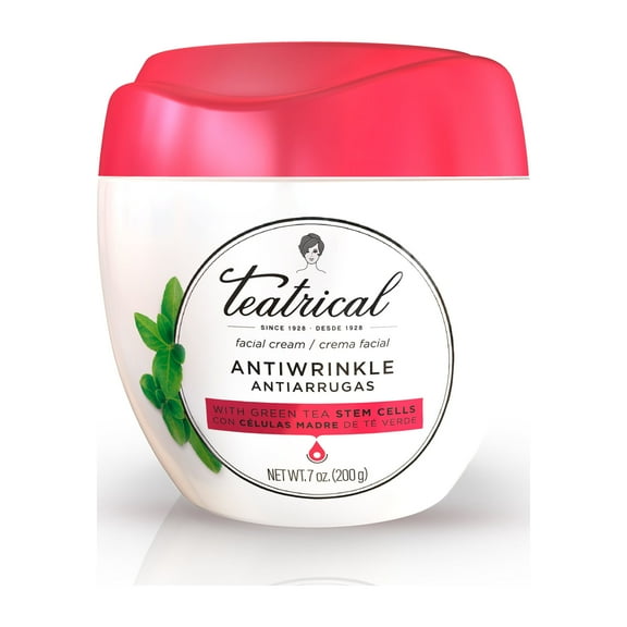 Teatrical Face Cream Moisturizer Anti-Wrinkles for Dry Skin, Green Tea Stem Cells, 7 oz
