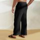thumbnail image 5 of Pantalones largos para hombre, de lino y cintura elástica, transpirables, cómodos, suaves y casuales para playa, pantalones largos de poliéster para hombre., 5 of 7