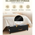 thumbnail image 6 of Under Bed Storage with Wheels, 10 inches Under the Bed Storage Containers Large, 65L XXL Adjustable Storage for Underbed with Lids, Rolling for Shoes, Clothes, Blankets, Black, 6 of 7