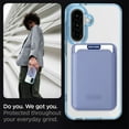 thumbnail image 3 of ELEHOLD Clear Magnetic Wallet Case For Samsung Galaxy A16 5G , Mag Safe Compatible Transparent Hard PC + TPU Back Shockproof Protection Case Cover with Magnetic Card Holder ,Blue, 3 of 6