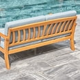 thumbnail image 3 of Kapalua Honey Nautical Acacia Hardwood Outdoor Sofa Bench with Cushion, 3 of 5
