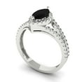 thumbnail image 2 of Halo Engagement Ring for Women - 1.2ct Natural Onyx in 18K White Gold Promise Ring, 2 of 6