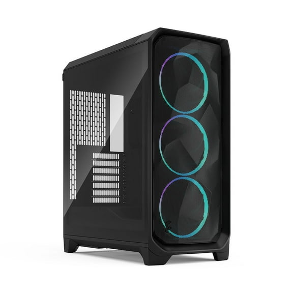 Fractal Design Meshify 3 RGB ATX mATX Mid Tower PC Case - Black Chassis with Light Tinted TG Side Panel