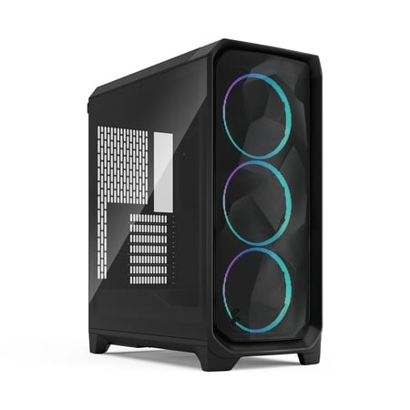 Fractal Design Meshify 3 RGB ATX mATX Mid Tower PC Case - Black Chassis with Light Tinted TG Side Panel