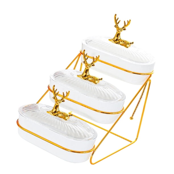 Bandeja organizadora para servir frutos secos y dulces, bandeja decorativa para servir aperitivos. 3 nivel