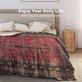 thumbnail image 5 of Antique Persian Red Rug Flannel Fleece Throw Blankets 50"X40" Lightweight Fluffy Winter Fall Blanket Cozy Soft Fuzzy Plush Home Decor for Couch Bed Sofa Bedroom Living Room Travel, 5 of 6