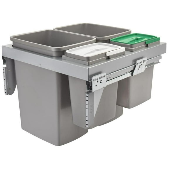 Rev-A-Shelf 53Tm-24Gscdm4-Fl Modern 23"W Steel Frame Top Mount Double 35 Qt / 8.75 Gallon