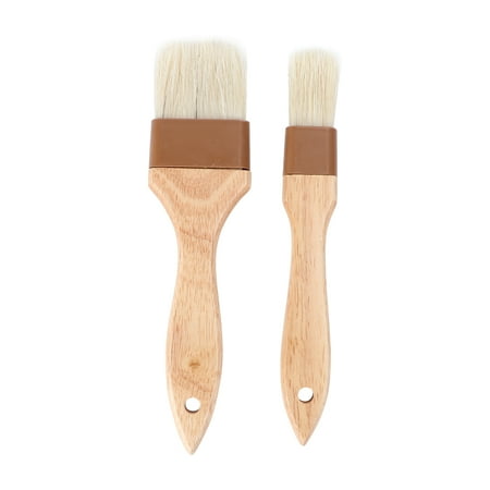 

HOMEMAXS 2Pcs Baking Oil Brush Barbecue Brush Baking Tools Heat Resistant Brush (Khaki)