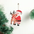 thumbnail image 5 of Nmdmisc Mini Santa Claus Ornaments,Christmas Tree Pendant Wooden Smiling Hanging Pendant with Rope Handmade Cute Xmas Decoration for Party,Gift,Holiday Keepsake,Stocking Stuffer (Santa Claus), 5 of 6