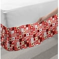 thumbnail image 2 of Christmas Bed Skirt, Xmas Candy Cones Stars Ribbons Hand Bells Pines Ornaments in Boxes, Elastic Bedskirt Dust Ruffle Wrap Around for Bedding Decor, 4 Sizes, Ruby Red White, by Ambesonne, 2 of 2