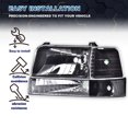 thumbnail image 5 of PIT66 Headlights HeadLamps w/Corner Signal Bumper Lamps Clear Lens Black Housing Clear Reflector Fit for 92-96 Ford F150/250/350 Bronco, 5 of 8