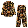 thumbnail image 4 of Renewold Comfortable Crewneck Pajama Set of 2 Loose Fit Pumpkins Mushroom Daily Wear Button Pjs Nightwear Lounge Wear Casual Thanksgiving Women Long Sleeve Tracksuit Size 2XL, 4 of 6