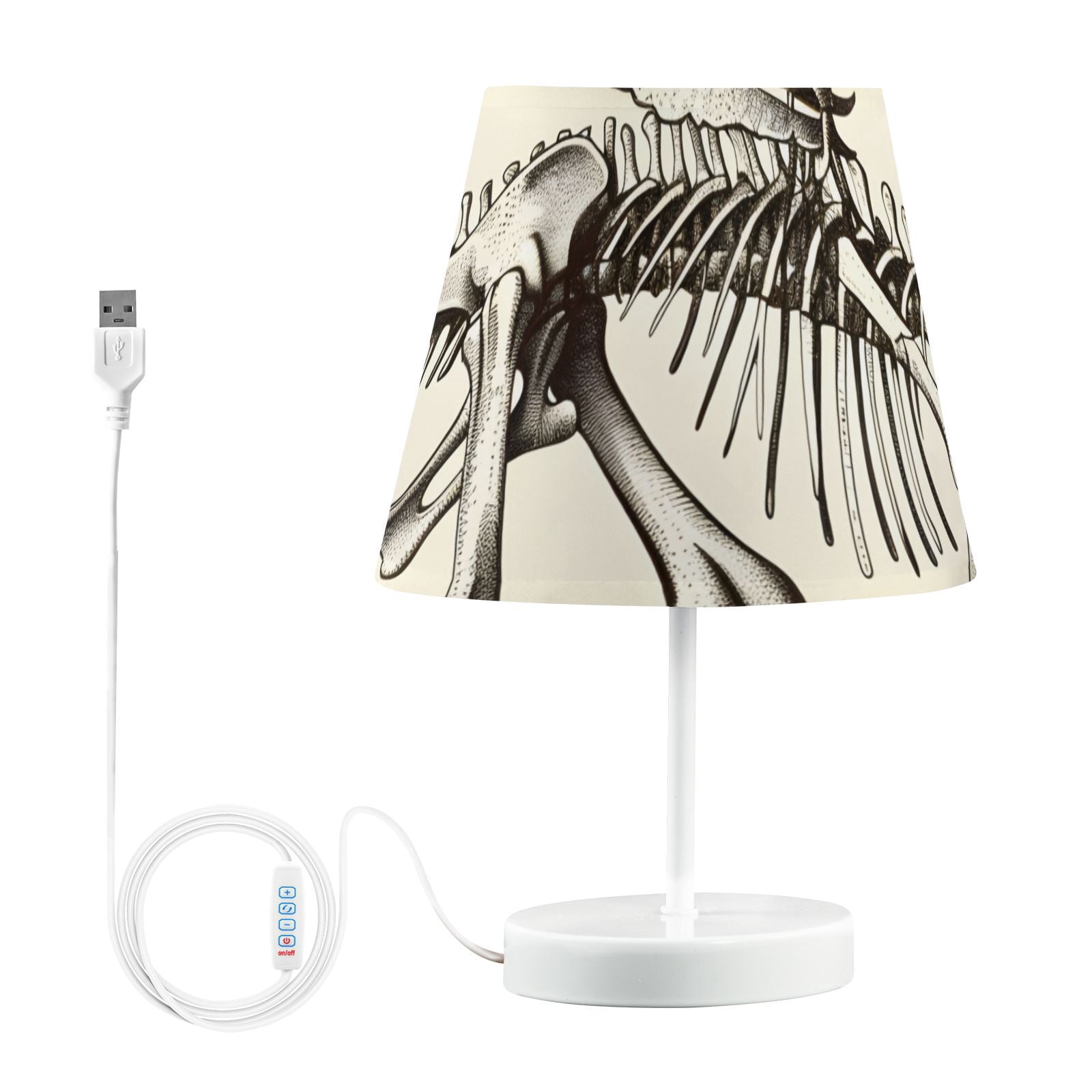 Dinosaur Skeleton Desk Lamp 3 Color Modes LED Table Lamp Nightstand Reading Light for Bedroom Living Room