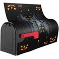 thumbnail image 3 of Black Pumpkins Halloween Mailbox Cover Magnetic Vintage Halloween Mailbox Cover Standard Size 21 x 18 Inch Black Bat Castle Post Box Cover Wraps Garden Yard Home Decor for Outdoor, 3 of 6
