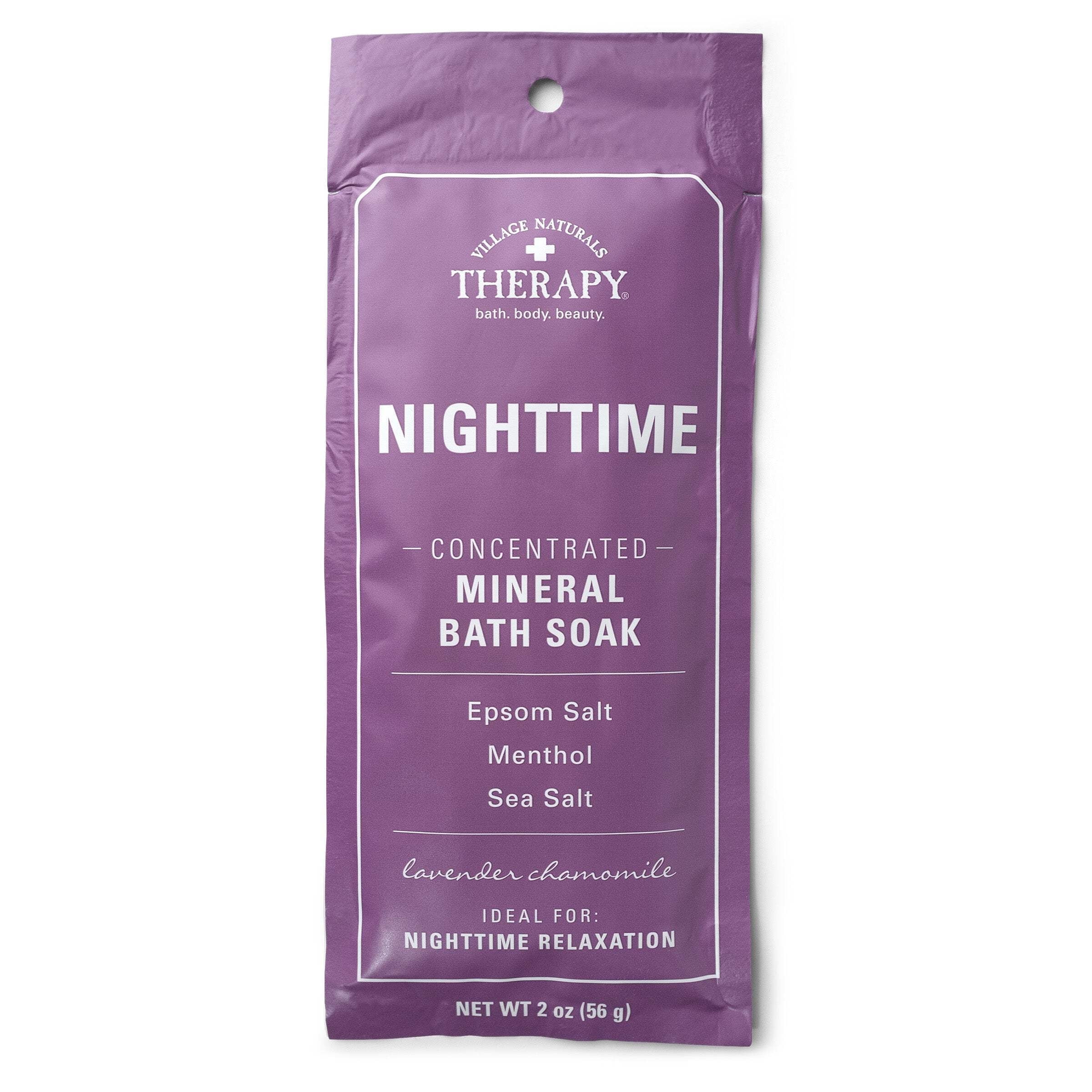 (4 pack) Village Naturals Therapy Nighttime Relief Concentrated Mineral Bath Soak